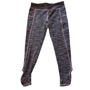 Lands End Active Leggings New NWT Kids Girls M 5-6 Black, Pink And Gray Stirrups